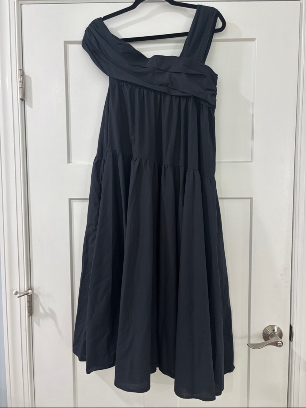 Merlette Crane Asymmetric Cotton Poplin Midi Dress - Picture 6 of 7